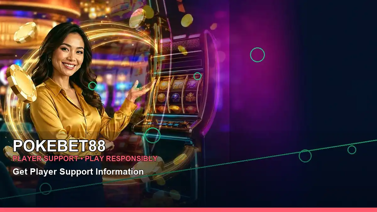 POKEBET88 first casino deposit and wallet options featuring an adult Filipina casino host with a left-framed composition